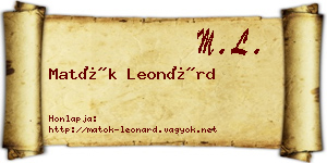 Matók Leonárd névjegykártya
